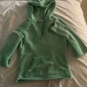 Green half button up hoodie